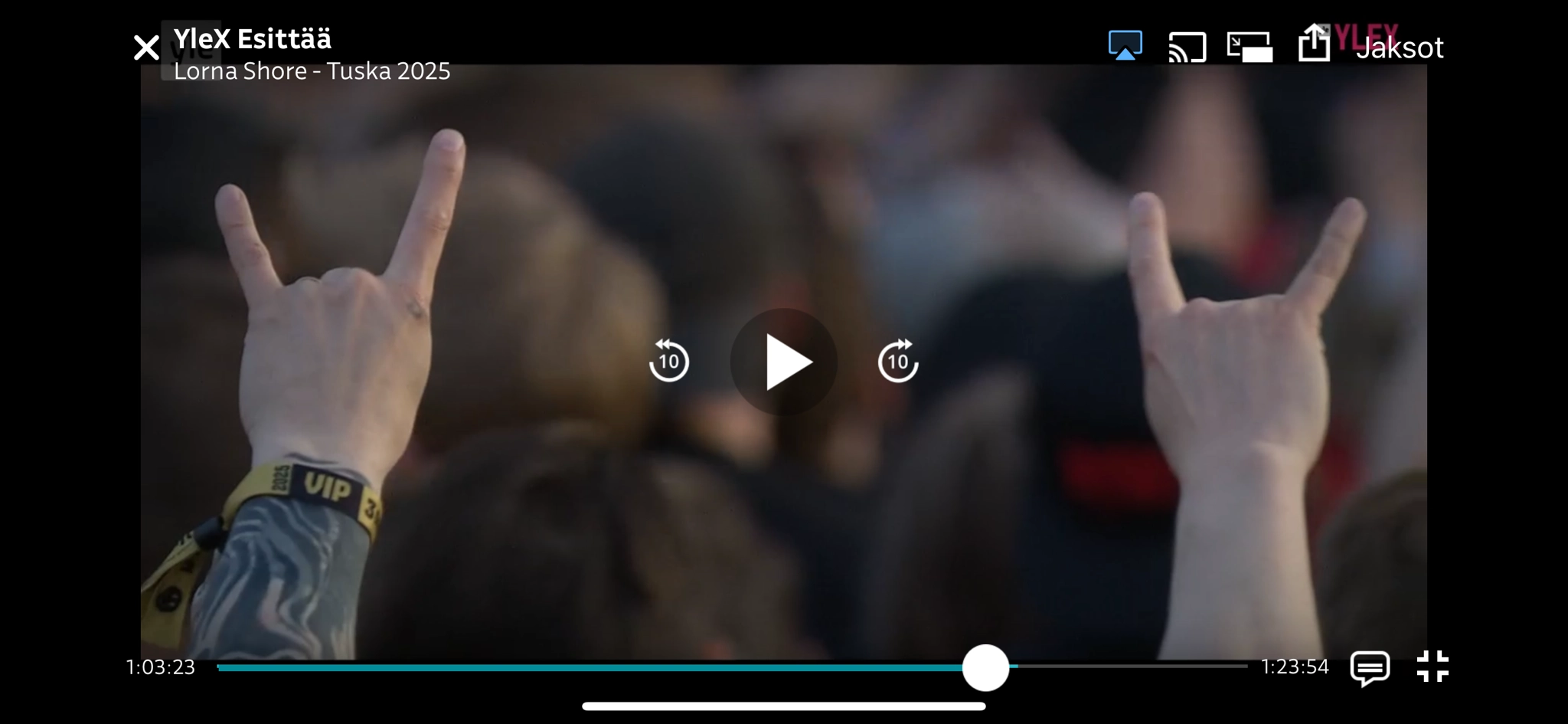 kuvakaappaus konserttitallenteesta, Lorna Shore, Tuska 2025